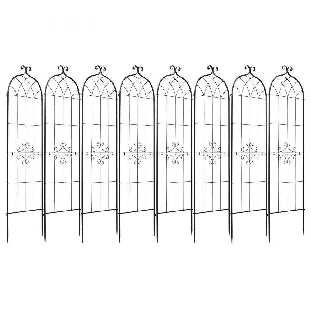 VEVOR Garden Trellis, 71 x 20 inch Rose Trellis, 8 Packs Garden Flower Rose Trellises with Powder-Coated Finish & Convenient Locking Design, Plant Support Trellises for Flowers, Vegetables, Roses