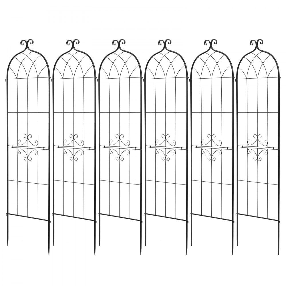 VEVOR Garden Trellis, 71 x 20 inch Rose Trellis, 6 Packs Garden Flower Rose Trellises with Powder-Coated Finish & Convenient Locking Design, Plant Support Trellises for Flowers, Vegetables, Roses