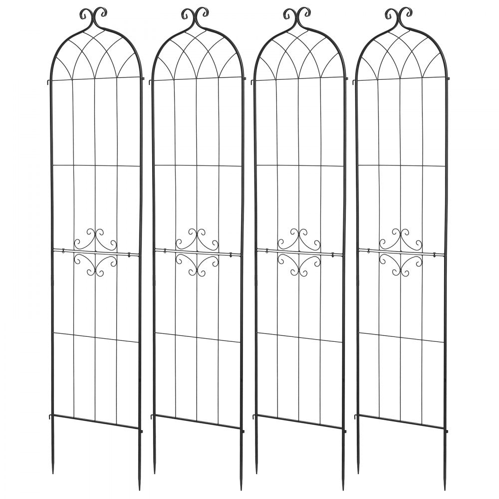 VEVOR Garden Trellis, 87 x 20 inch Rose Trellis, 4 Packs Garden Flower Rose Trellises with Powder-Coated Finish & Convenient Locking Design, Plant Support Trellises for Flowers, Vegetables, Roses