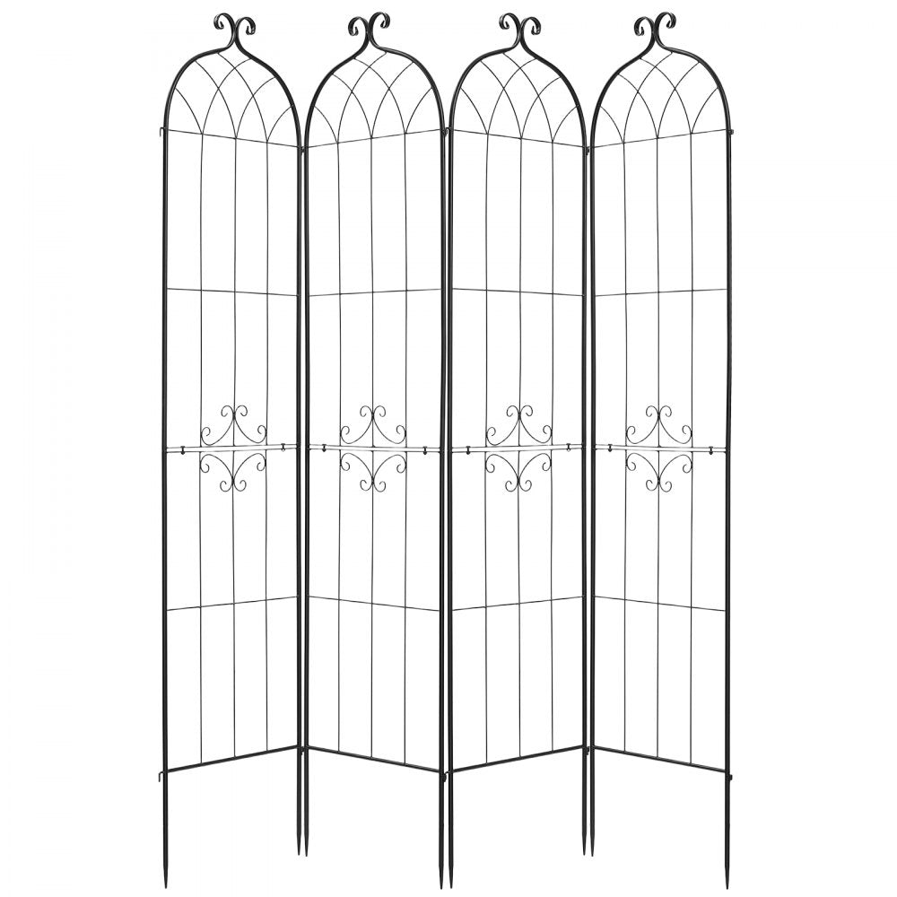 VEVOR Garden Trellis, 87 x 20 inch Rose Trellis, 4 Packs Garden Flower Rose Trellises with Powder-Coated Finish & Convenient Locking Design, Plant Support Trellises for Flowers, Vegetables, Roses