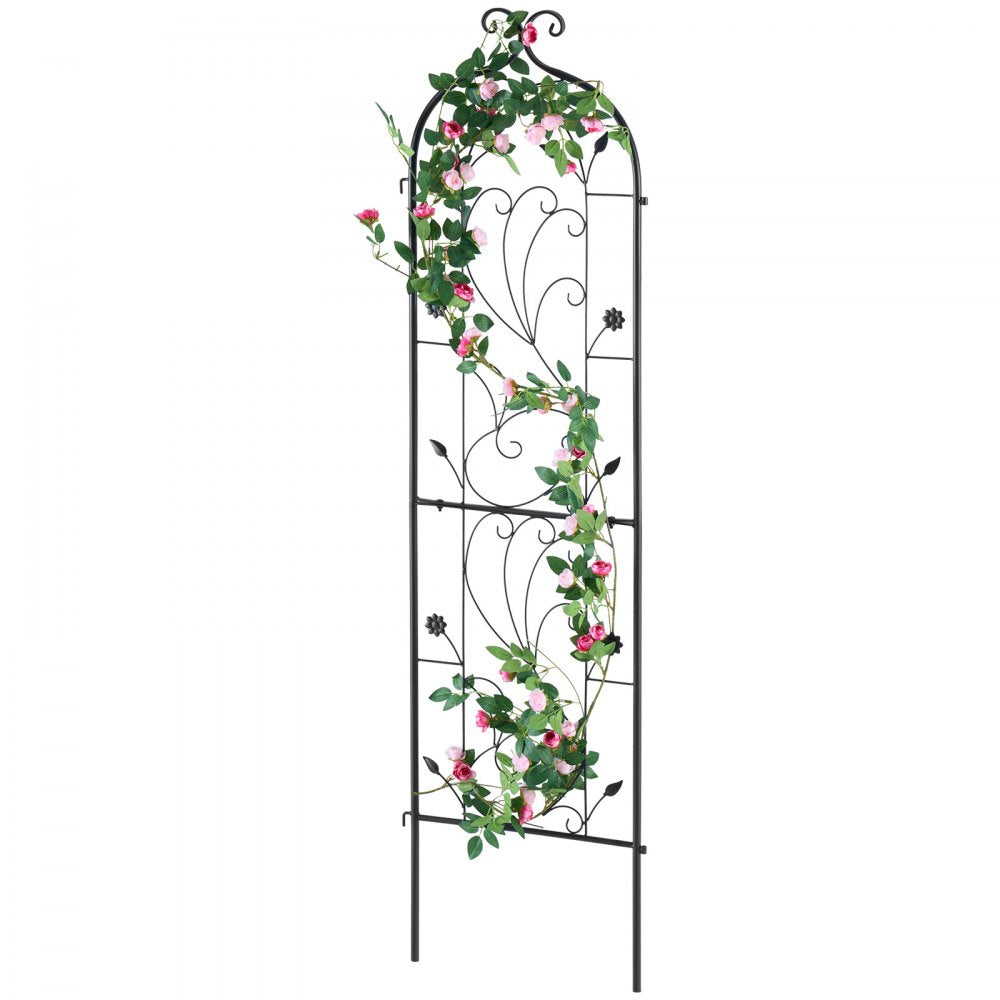 VEVOR Garden Trellis for Climbing Plants, 60 x 15 in, Rustproof Metal Garden Flower Trellis, Outdoor Climbing Rose Trellis Cucumbers Support, Decorative Tall Clematis Trellis for Courtyards Lawns