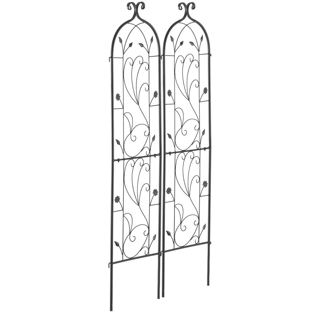 VEVOR Garden Trellis for Climbing Plants, 60 x 15 in, 2 Packs Rustproof Metal Garden Flower Trellis, Outdoor Climbing Rose Trellis Cucumbers Support, Decorative Clematis Trellis for Courtyards Lawns