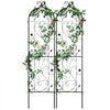 VEVOR Garden Trellis for Climbing Plants, 60 x 15 in, 2 Packs Rustproof Metal Garden Flower Trellis, Outdoor Climbing Rose Trellis Cucumbers Support, Decorative Clematis Trellis for Courtyards Lawns