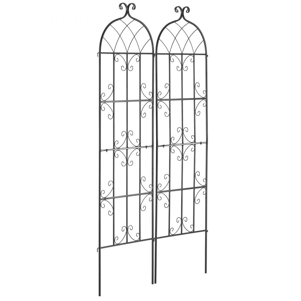 VEVOR Garden Trellis for Climbing Plants, 71 x 20 in, 2 Packs Rustproof Metal Garden Flower Trellis, Outdoor Climbing Rose Trellis Cucumbers Support, Decorative Clematis Trellis for Courtyards Lawns