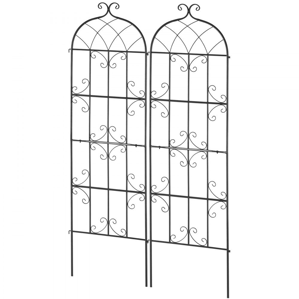 VEVOR Garden Trellis for Climbing Plants, 71 x 20 in, 2 Packs Rustproof Metal Garden Flower Trellis, Outdoor Climbing Rose Trellis Cucumbers Support, Decorative Clematis Trellis for Courtyards Lawns