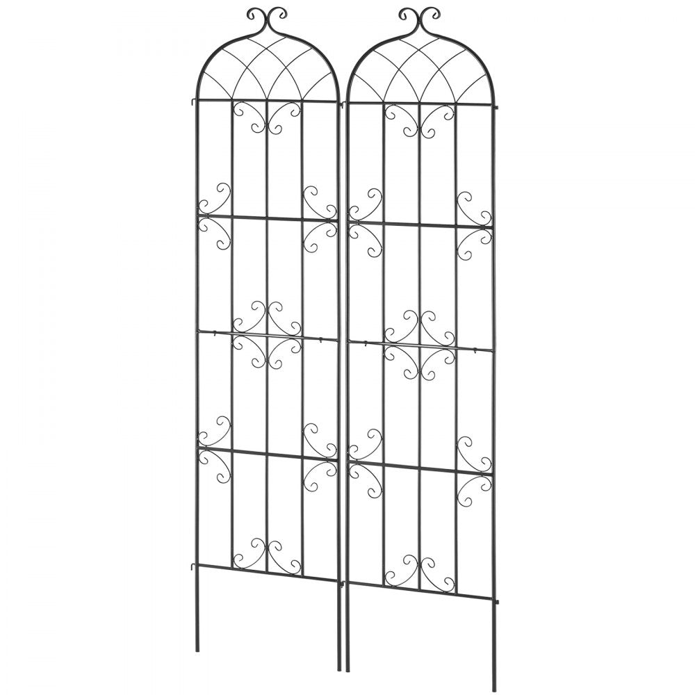 VEVOR Garden Trellis for Climbing Plants, 87 x 20 in, 2 Packs Rustproof Metal Garden Flower Trellis, Outdoor Climbing Rose Trellis Cucumbers Support, Decorative Clematis Trellis for Courtyards Lawns