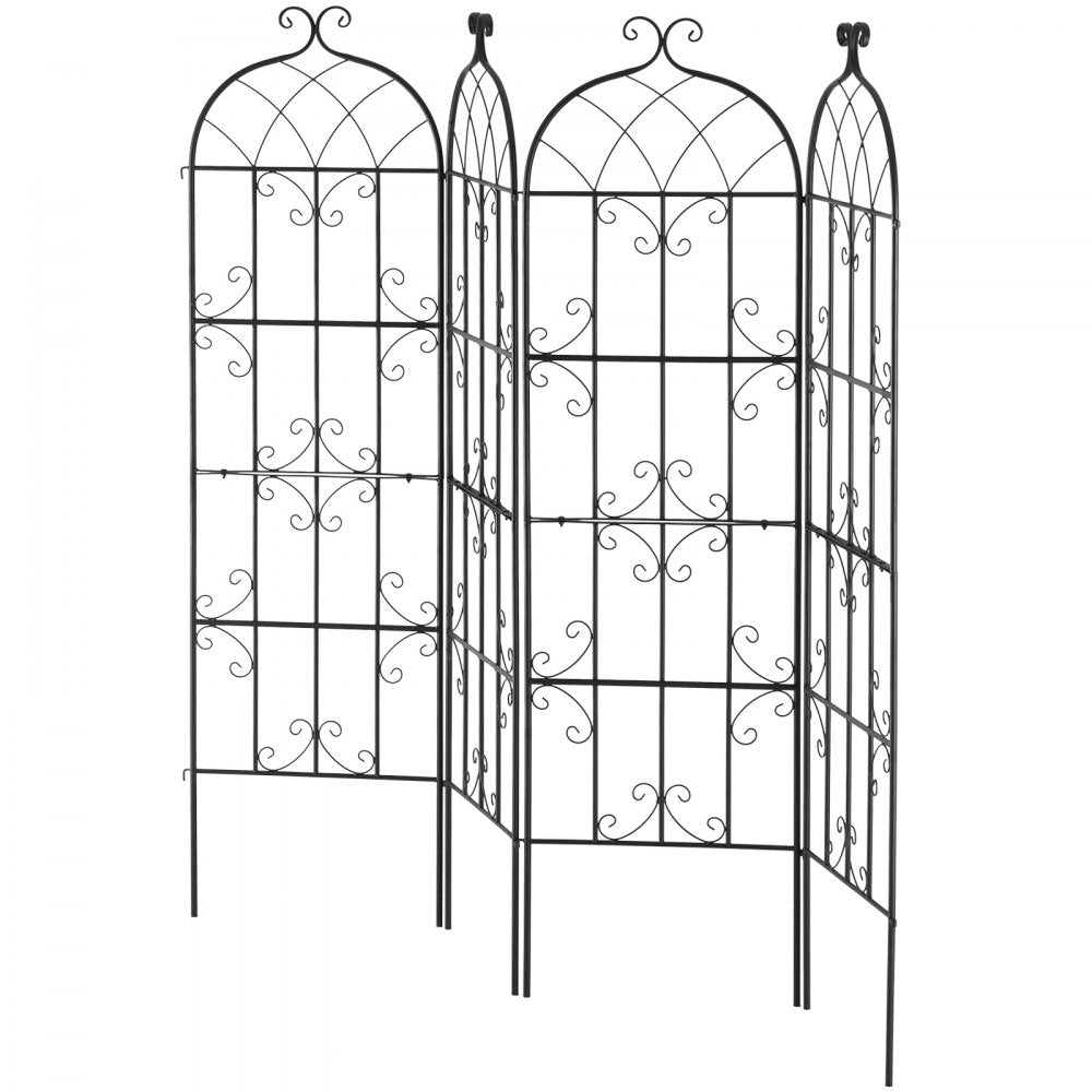 VEVOR Garden Trellis for Climbing Plants, 71 x 20 in, 4 Packs Rustproof Metal Garden Flower Trellis, Outdoor Climbing Rose Trellis Cucumbers Support, Decorative Clematis Trellis for Courtyards Lawns