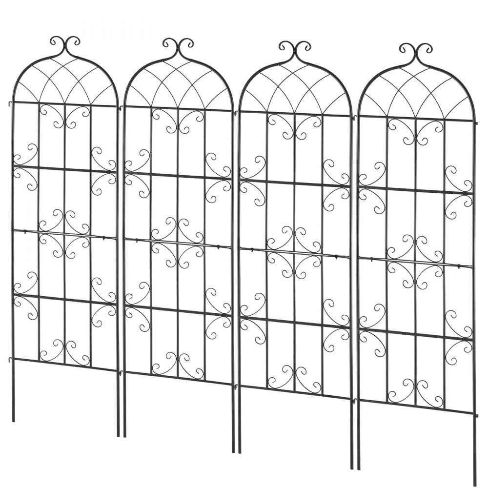 VEVOR Garden Trellis for Climbing Plants, 71 x 20 in, 4 Packs Rustproof Metal Garden Flower Trellis, Outdoor Climbing Rose Trellis Cucumbers Support, Decorative Clematis Trellis for Courtyards Lawns