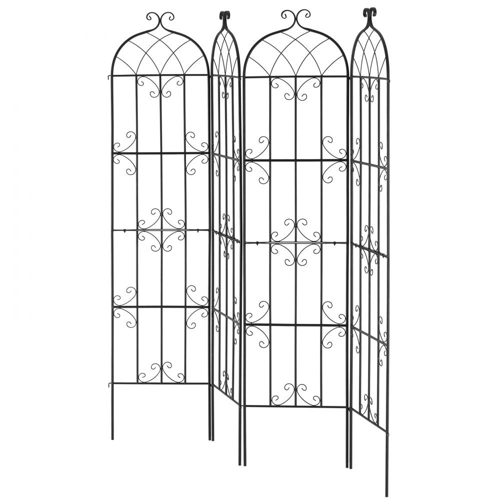 VEVOR Garden Trellis for Climbing Plants, 87 x 20 in, 4 Packs Rustproof Metal Garden Flower Trellis, Outdoor Climbing Rose Trellis Cucumbers Support, Decorative Clematis Trellis for Courtyards Lawns