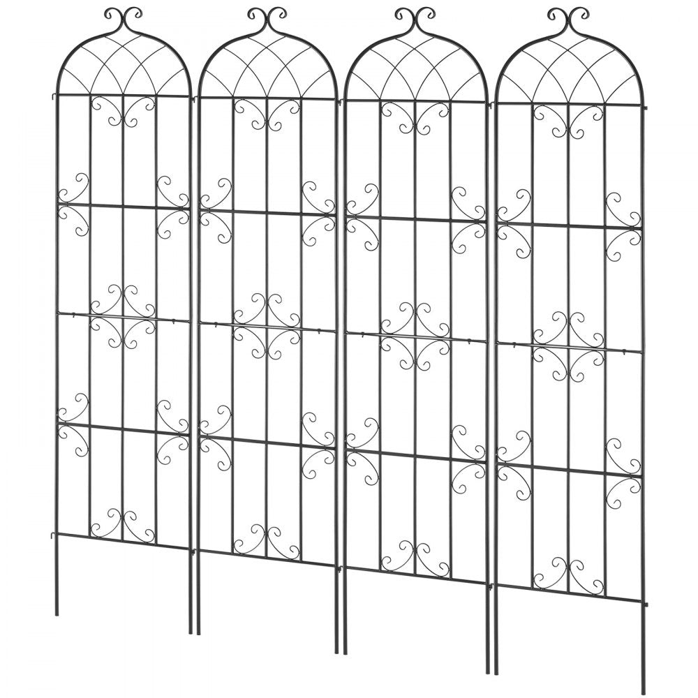 VEVOR Garden Trellis for Climbing Plants, 87 x 20 in, 4 Packs Rustproof Metal Garden Flower Trellis, Outdoor Climbing Rose Trellis Cucumbers Support, Decorative Clematis Trellis for Courtyards Lawns