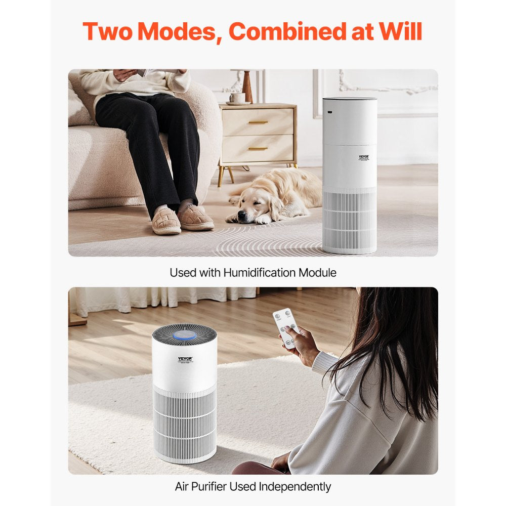 VEVOR Air Purifier, Covers Up to 1090 ft² in One Hour, True HEPA 11 Filter, 22dB Quiet, Filters Up to 95% of Pollen, Smoke, Dust, Pet Dander, Odor, Hair, Air Cleaner for Home, Large Room, Bedroom