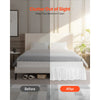 VEVOR Wrap Around Bed Skirt, 15 in Drop, White Dust Ruffle Queen Size, Three Sides Adjustable Bedskirt with Easy Fit Elastic Strap, Wrinkle-Free & Fade-Resistant, Machine Washable, for Queen Size Bed