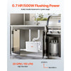 VEVOR Macerator Pump, 500W, 29 GPM Flow, 26 ft/8 m Head, Macerator Sewerage Toilet Pump with 4 Water Inlets, Waste Water Disposal Upflush Machine for Kitchen, Basement, Shower, Sink, Laundry, Bathtub