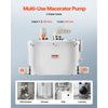 VEVOR Macerator Pump, 500W, 29 GPM Flow, 26 ft/8 m Head, Macerator Sewerage Toilet Pump with 4 Water Inlets, Waste Water Disposal Upflush Machine for Kitchen, Basement, Shower, Sink, Laundry, Bathtub