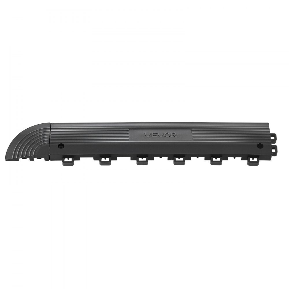VEVOR Transition Edge Kit, 11-Piece, Durable PP Interlocking Modular Garage Floor Edging, Easy Installation, Edge Protection for Wet Area Restaurant, Only Compatible with VEVOR Drainage Mats, Black
