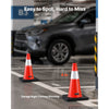 VEVOR Traffic Safety Cones 8 Pack 18 Inch Flexible PVC Orange Traffic Cones, For Parking Lots and Home Use, with Weighted Black Base, Reflective Collar Visible at Night, Heavy Duty Design, Easy Storage