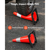 VEVOR Traffic Safety Cones 8 Pack 18 Inch Flexible PVC Orange Traffic Cones, For Parking Lots and Home Use, with Weighted Black Base, Reflective Collar Visible at Night, Heavy Duty Design, Easy Storage