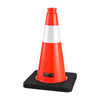 VEVOR Traffic Safety Cones 8 Pack 18 Inch Flexible PVC Orange Traffic Cones, For Parking Lots and Home Use, with Weighted Black Base, Reflective Collar Visible at Night, Heavy Duty Design, Easy Storage