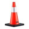 VEVOR Traffic Safety Cones 8 Pack 18 Inch Flexible PVC Orange Traffic Cones, For Parking Lots and Home Use, with Weighted Black Base, Reflective Collar Visible at Night, Heavy Duty Design, Easy Storage