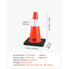 VEVOR Traffic Safety Cones 12 Pack 18 Inch Flexible PVC Orange Traffic Cone, For Parking Lots and Home Use, with Weighted Black Base, Reflective Collar Visible at Night, Heavy Duty Design, Easy Storage
