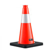 VEVOR Traffic Safety Cones 12 Pack 18 Inch Flexible PVC Orange Traffic Cone, For Parking Lots and Home Use, with Weighted Black Base, Reflective Collar Visible at Night, Heavy Duty Design, Easy Storage