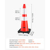 VEVOR Traffic Safety Cones 4 Pack 28 Inch Flexible PVC Orange Traffic Cones, For Accident or Construction Warning, with Weighted Black Base, Reflective Collar Visible at Night, Heavy Duty, Easy Storage
