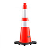 VEVOR Traffic Safety Cones 8 Pack 28 Inch Flexible PVC Orange Traffic Cones, For Accident or Construction Warning, with Weighted Black Base, Reflective Collar Visible at Night, Heavy Duty, Easy Storage