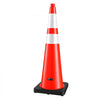 VEVOR Traffic Safety Cones 4 Pack 36 Inch Flexible PVC Orange Traffic Cones, For Highway Warning or Traffic Control, Weighted Black Base, Reflective Collar Visible at Night, Heavy Duty, Easy Storage