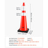 VEVOR Traffic Safety Cones 8 Pack 36 Inch Flexible PVC Orange Traffic Cones, For Highway Warning or Traffic Control, Weighted Black Base, Reflective Collar Visible at Night, Heavy Duty, Easy Storage