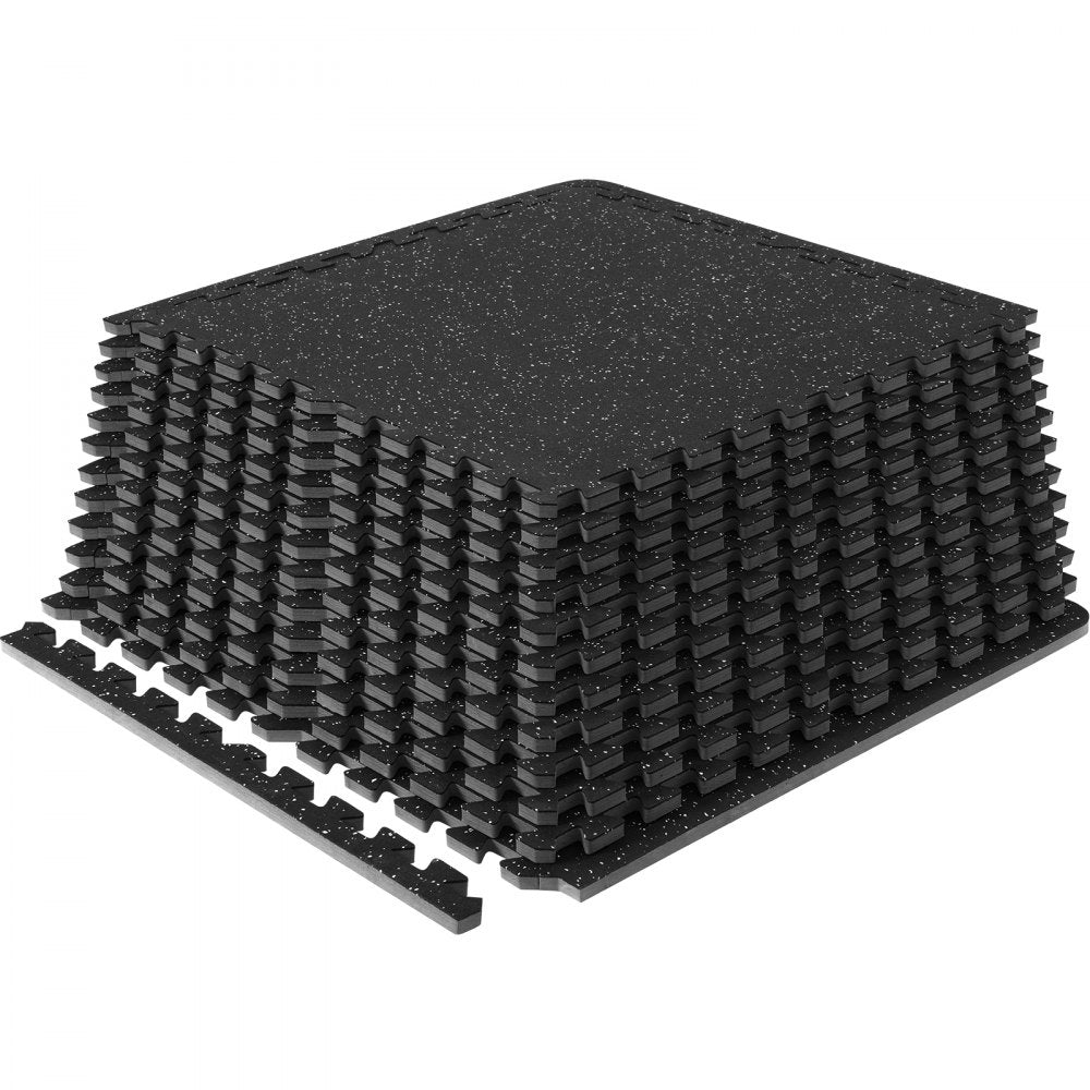 VEVOR EVA Interlocking Foam Floor Mats, 0.56 in Thickened 12 Pcs Puzzle Rubber Tiles, 24 x 24 in Exercise Floor Mat for Workout & Fitness, Heavy Duty Flooring Mats for Home, Gym, Office-48 Sq Ft