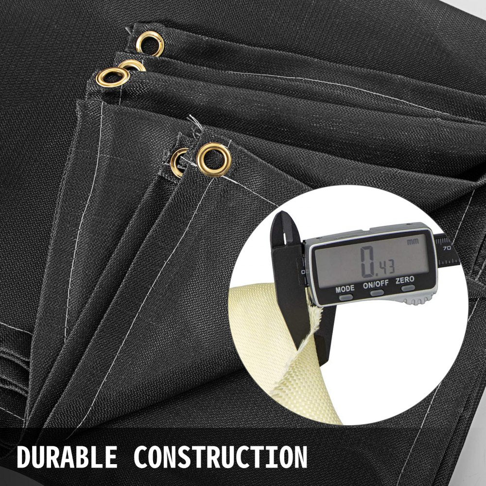 VEVOR Welding Blanket, 10 x 10 Foot Fiberglass Blanket, Up To 550 °C Heat-Resistant Fire Retardant Blanket with Premium Brass Grommets