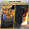 VEVOR Fire Blankets, 2 Pack Welding Blankets, 8\' x 10\' Fire Suppression Blanket, 1022°F Flame Retardant Blanket, Black Fire Emergency Blankets, Fiberglass Fire Retardant Blanket with 12 Brass Gromme