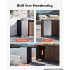 VEVOR Outdoor Beverage Refrigerator, 15 Inch Undercounter Drink Fridge, 304 Stainless Steel Door, 3.0 Cu. Ft, Hold 94 Cans, Powerful Cooling System, Built-in / Freestand Cooler, Home Bar & Patio