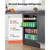 VEVOR Beverage Refrigerator, 24 Inch Under Counter Drink Fridge, Black, Hold 180 Cans, 5.0 Cu. Ft, Built-in / Freestand Cooler, Powerful Quiet Cooling System, 3 Shelves, Home Kitchen & Bar