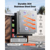 VEVOR Outdoor Beverage Refrigerator, 24 Inch Undercounter Drink Fridge, 304 Stainless Steel Door, 5.0 Cu. Ft, Hold 180 Cans, Powerful Cooling System, Built-in / Freestand Cooler, Home Bar & Patio