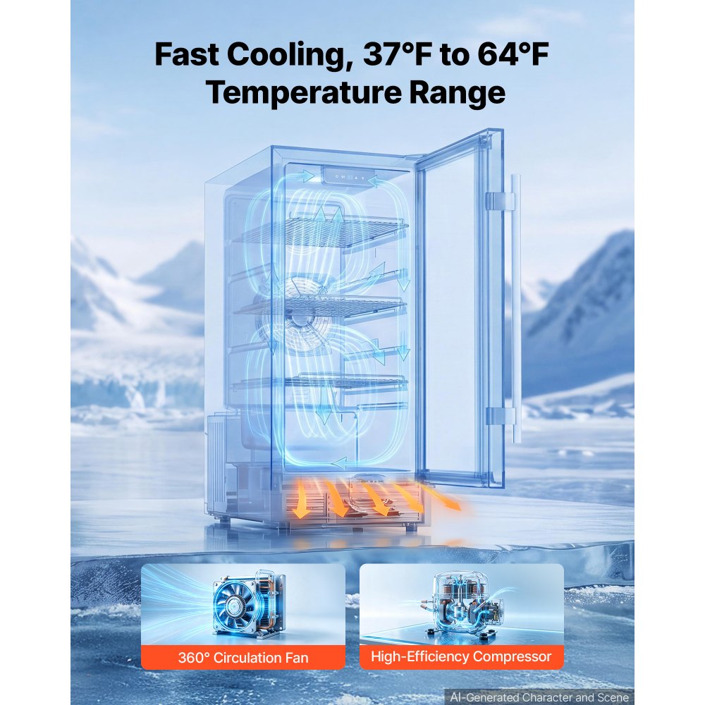 VEVOR Outdoor Beverage Refrigerator, 15 Inch Undercounter Drink Fridge, 304 Stainless Steel Body, 3.0 Cu. Ft, Hold 94 Cans, Powerful Cooling System, Built-in / Freestand Cooler, Home Bar & Patio