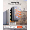 VEVOR Outdoor Beverage Refrigerator, 15 Inch Undercounter Drink Fridge, 304 Stainless Steel Body, 3.0 Cu. Ft, Hold 94 Cans, Powerful Cooling System, Built-in / Freestand Cooler, Home Bar & Patio