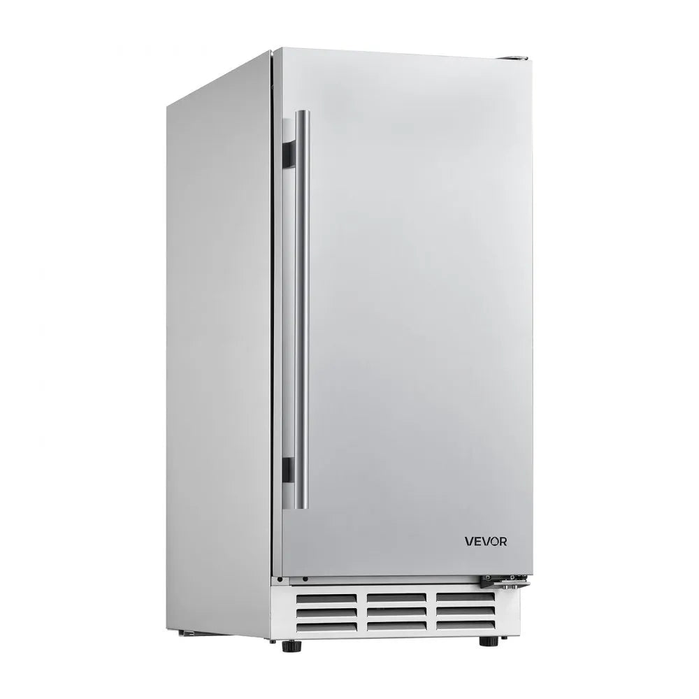 VEVOR Outdoor Beverage Refrigerator, 15 Inch Undercounter Drink Fridge, 304 Stainless Steel Body, 3.0 Cu. Ft, Hold 94 Cans, Powerful Cooling System, Built-in / Freestand Cooler, Home Bar & Patio