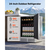 VEVOR Outdoor Beverage Refrigerator, 24 Inch Undercounter Drink Fridge, 304 Stainless Steel Body, 5.0 Cu. Ft, Hold 180 Cans, Powerful Cooling System, Built-in / Freestand Cooler, Home Bar & Patio