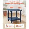 VEVOR Outdoor Side Table, 17.72W x 14.96D x 17.32H Inch, Double Layer HDPE Outside End Table for Easy Maintenance, Withstand Harsh Weather, Fit for Patio, Pool, Beach, Porch, Indoor, Backyard, Blue