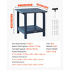 VEVOR Outdoor Side Table, 17.72W x 14.96D x 17.32H Inch, Double Layer HDPE Outside End Table for Easy Maintenance, Withstand Harsh Weather, Fit for Patio, Pool, Beach, Porch, Indoor, Backyard, Blue