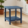 VEVOR Outdoor Side Table, 17.72W x 14.96D x 17.32H Inch, Double Layer HDPE Outside End Table for Easy Maintenance, Withstand Harsh Weather, Fit for Patio, Pool, Beach, Porch, Indoor, Backyard, Blue