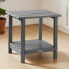 VEVOR Outdoor Side Table, 17.72W x 14.96D x 17.32H Inch, Double Layer HDPE Outside End Table for Easy Maintenance, Withstand Harsh Weather, Fit for Patio, Pool, Beach, Porch, Indoor, Backyard, Grey