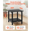 VEVOR Outdoor Side Table, 17.72W x 14.96D x 17.32H Inch, Double Layer HDPE Outside End Table for Easy Maintenance, Withstand Harsh Weather, Fit for Patio, Pool, Beach, Porch, Indoor, Backyard, Black