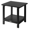VEVOR Outdoor Side Table, 17.72W x 14.96D x 17.32H Inch, Double Layer HDPE Outside End Table for Easy Maintenance, Withstand Harsh Weather, Fit for Patio, Pool, Beach, Porch, Indoor, Backyard, Black