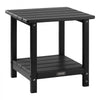 VEVOR Outdoor Side Table, 17.72W x 14.96D x 17.32H Inch, Double Layer HDPE Outside End Table for Easy Maintenance, Withstand Harsh Weather, Fit for Patio, Pool, Beach, Porch, Indoor, Backyard, Black