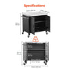 VEVOR Outdoor Grill Cart with Storage Cabinet, 40 Inch Grill Table, Waterproof Kitchen Island with Stainless Steel Top, Spice Rack, and Wheels, Movable Food Prep Station for Patio Bar Backyard BBQ