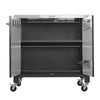 VEVOR Outdoor Grill Cart with Storage Cabinet, 40 Inch Grill Table, Waterproof Kitchen Island with Stainless Steel Top, Spice Rack, and Wheels, Movable Food Prep Station for Patio Bar Backyard BBQ