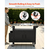 VEVOR Outdoor Grill Cart with Storage Cabinet, 55.1 Inch Grill Table, Waterproof Kitchen Island with Stainless Steel Top, Shelf, and Wheels, Movable Food Prep Station for Patio Bar Backyard BBQ