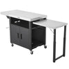 VEVOR Outdoor Grill Cart with Storage Cabinet, 74.8 Inch Grill Table, Waterproof Kitchen Island with Stainless Steel Top, Pull-Out Plate, Wheels, Movable Food Prep Station for Patio Bar Backyard BBQ